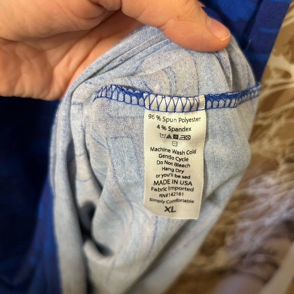 LuLaRoe XL Julia Blue Patterned Dress - Picture 6 of 6